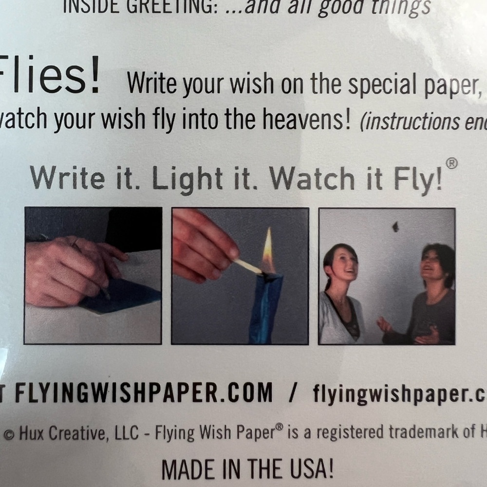 Flying Wish Paper "Wishes and Dreams" Greeting Card Kit - Picture 6 of 6